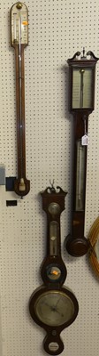 Lot 1113 - A 19th century mahogany stick barometer, the...