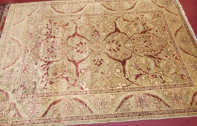 Lot 1116 - A Persian woollen pale ground Shiraz rug, 262...