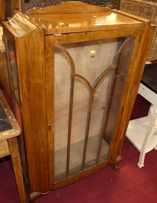 Lot 1200 - An Art Deco figured walnut ledgeback single...