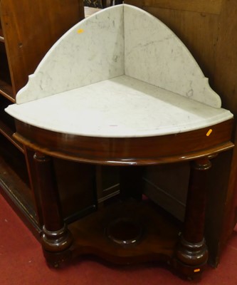 Lot 1152 - A mid-Victorian mahogany and white variegated...