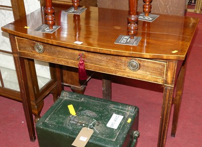 Lot 1215 - A 19th century mahogany bowfront single drawer...