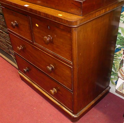 Lot 1166 - A mid-Victorian mahogany round cornered chest...