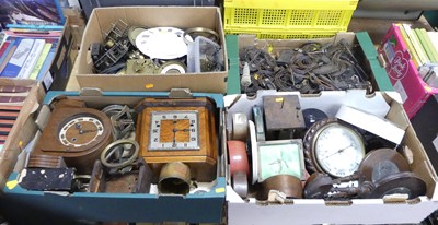 Lot 516 - Four boxes of vintage clock parts, to include...