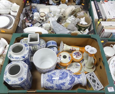 Lot 508 - Two boxes of mixed ceramics to include a Royal...