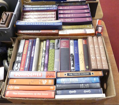 Lot 489 - Two boxes of Folio Society books, to include...