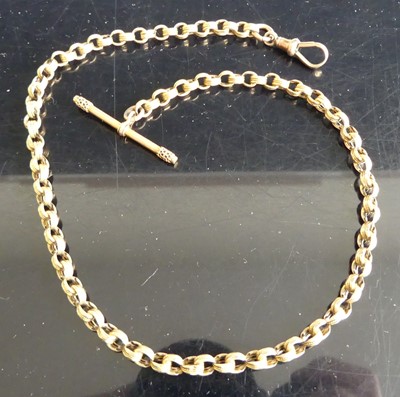 Lot 289 - A Victorian yellow metal watch chain, the...