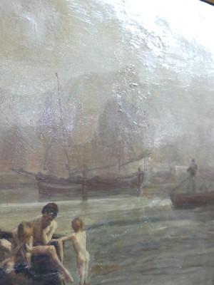 Lot 1007 - After Henry Scott Tuke - The Water-Rats, oil...
