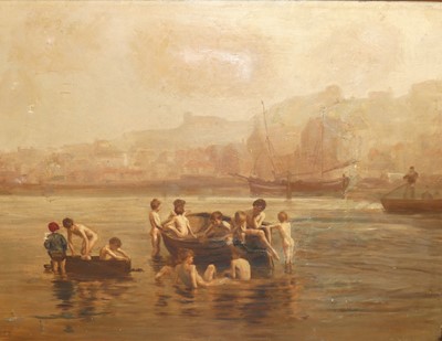Lot 1007 - After Henry Scott Tuke - The Water-Rats, oil...