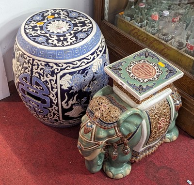 Lot 487 - A Chinese pottery garden seat in the form of...