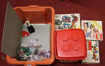 Lot 1452 - A box containing a quantity of Lego related...