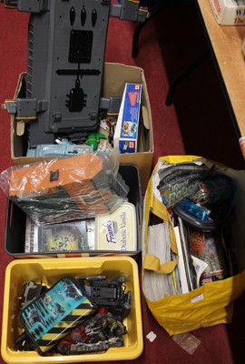 Lot 1453 - Four boxes of plastic model kits, board games,...