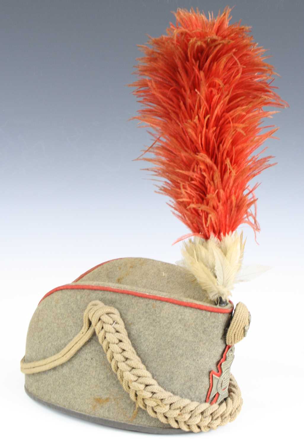 Lot 3078 - A Victorian Rifles cap, in green lambswool...