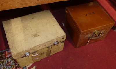 Lot 1246 - An early 20th century tan leather hat box,...