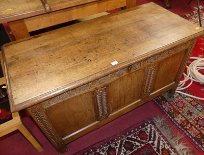 Lot 1248 - An 18th century joined oak hinge top...