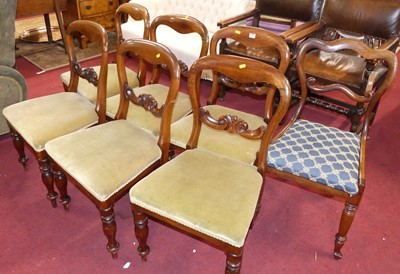 Lot 1259 - A set of six Victorian mahogany balloon back...