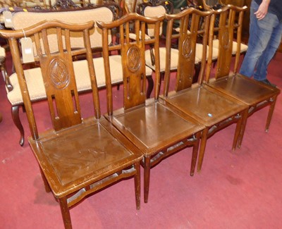 Lot 1276 - A set of four contemporary Chinese stained elm...