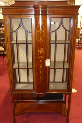 Lot 1283 - An Edwardian mahogany and floral satinwood...