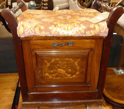 Lot 1296 - An Edwardian mahogany floral satin wood inlaid...