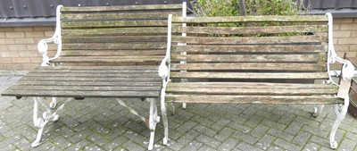 Lot 1312 - A pair of white painted galvanised metal and...