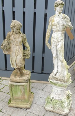 Lot 1317 - A white painted and reconstituted stone garden...