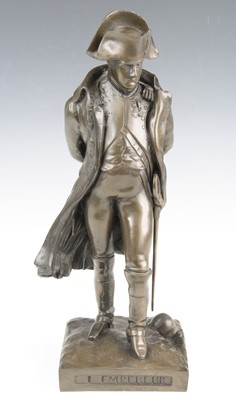 Lot 102 - A bronze resin figure of Napoleon Bonaparte,...