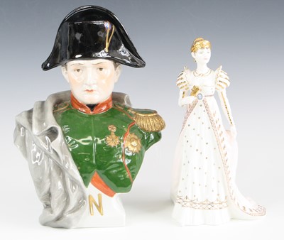 Lot 105 - A Sitzendorf porcelain bust of Napoleon...