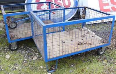 Lot 20 - Two dog carts, each being metal and wirework...
