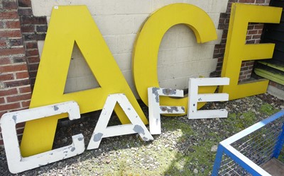 Lot 21 - Original painted metal letters spelling ACE...