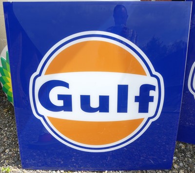 Lot 24 - A pair of perspex fascia signs for Gulf, 113 x...