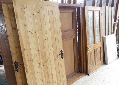 Lot 48 - Various doors, to include a pair of pine...