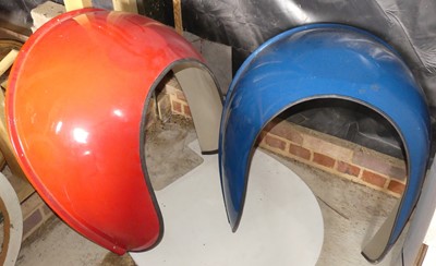 Lot 63 - A fibreglass street telephone canopy in red...