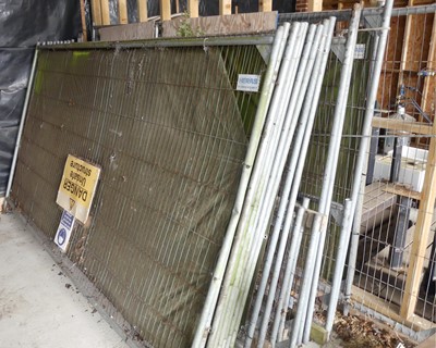Lot 66 - A quantity of Heras fencing, being 15 full...