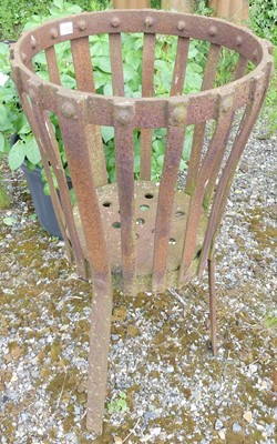 Lot 97 - A wrought iron garden brazier, dia.46cm