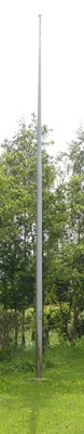 Lot 110 - A large galvanised metal flag pole, with...