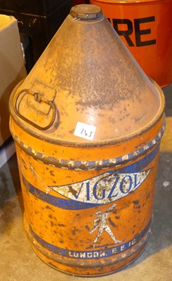 Lot 123 - A Vigzol 5-gallon oil can