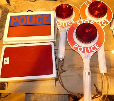 Lot 160 - A police car illuminated sign; together with...