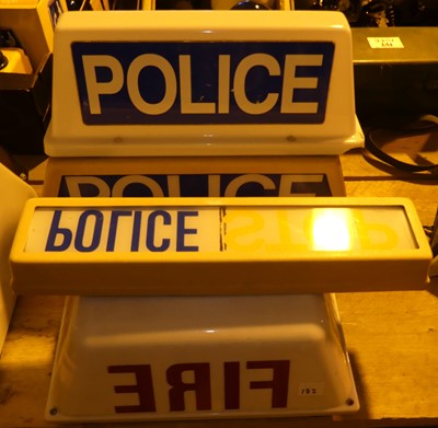 Lot 164 - Three various police car illuminated signs,...