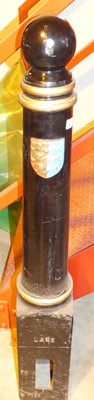 Lot 172 - A Victorian cast iron black painted bollard, h....