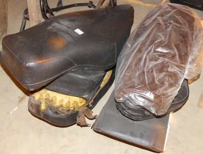 Lot 176 - Six various motorcycle seats, and two...