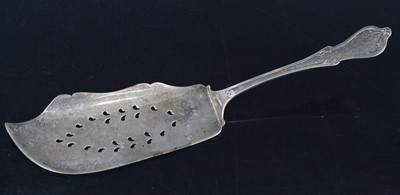 Lot 324 - A 19th century silver fish slice, having a...