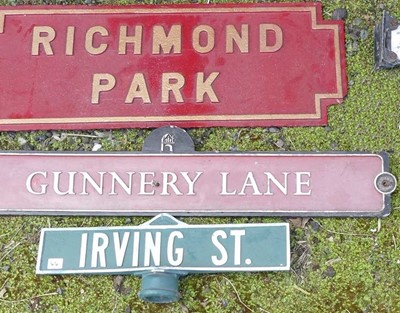 Lot 33 - Three cast metal street signs including...
