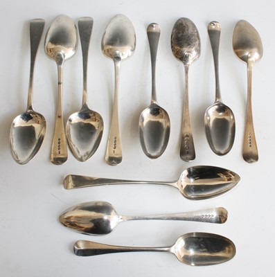 Lot 2219 - A set of four George III silver tablespoons,...