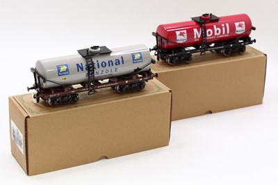 Lot 208 - Pair of Darstaed bogie tankers, Mobil, red &...