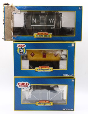 Lot 226 - Three Bachmann G gauge ‘Thomas’ goods wagons:...