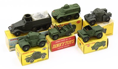 Lot 1302 - Dinky Toy Military diecast group of 6 to...