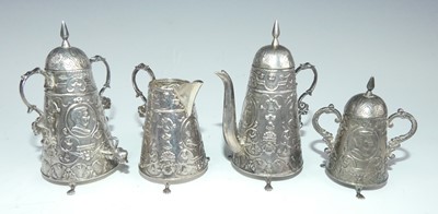 Lot 2168 - A late Victorian silver novelty miniature four-...