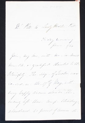 Lot 531 - A hand written letter addressed "Mr Pitt to...