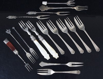 Lot 327 - A pair of Victorian silver pastry forks, each...