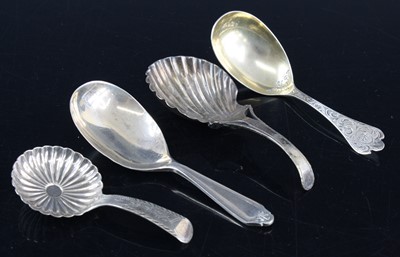 Lot 360 - A George III silver tea caddy spoon, having a...