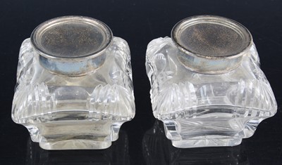 Lot 361 - A pair of Edwardian cut glass inwells, each of...